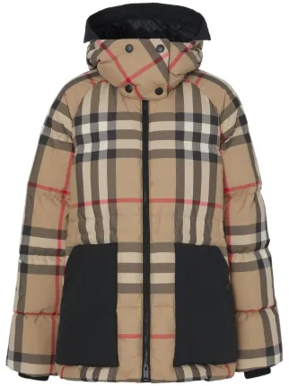 【BURBERRY】VINTAGE CHECK PADDED JACKET Burberry Vintage Check Padded Jacket | Brown | FARFETCH NZ