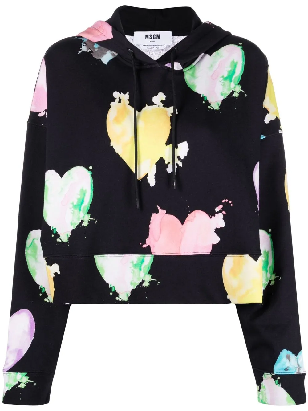 

MSGM hoodie corta oversize - Negro