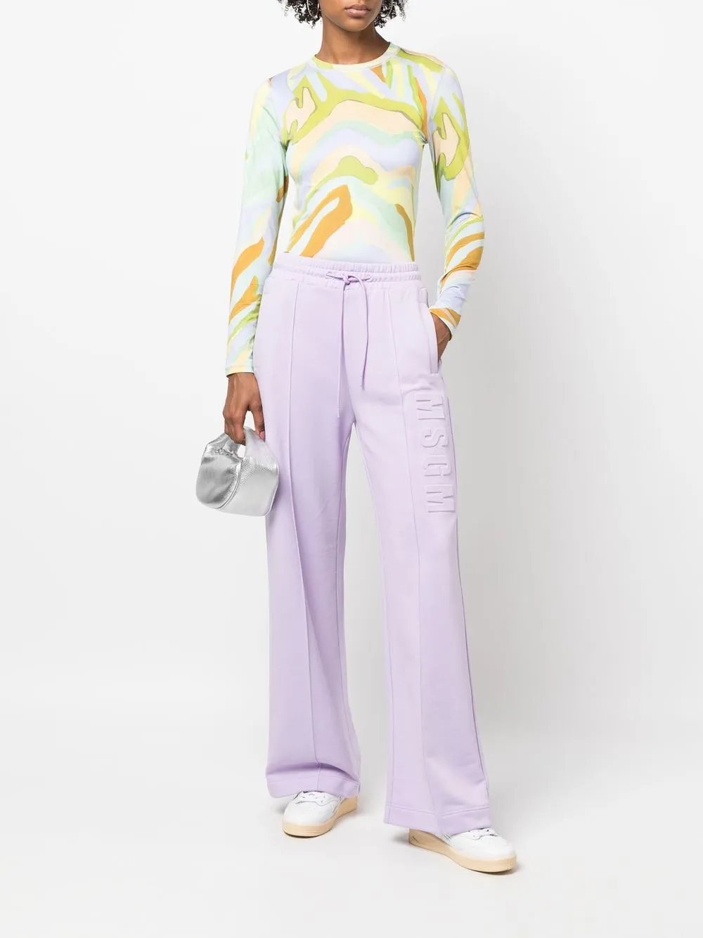 MSGM Trainingsbroek met wijde pijpen - Paars