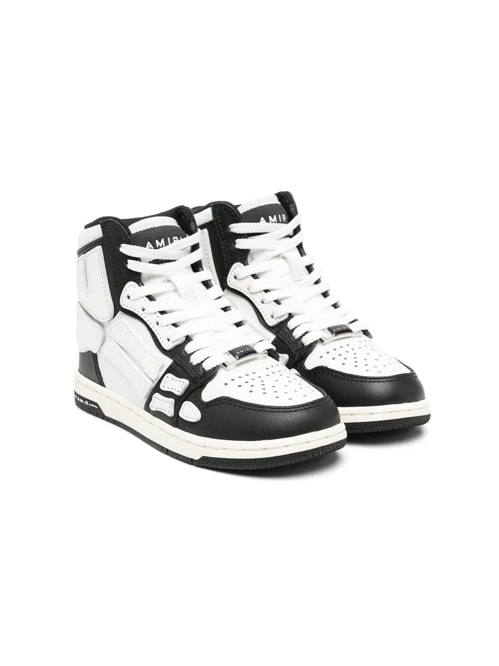 AMIRI KIDS tenis altos con diseño de dos tonos - Blanco