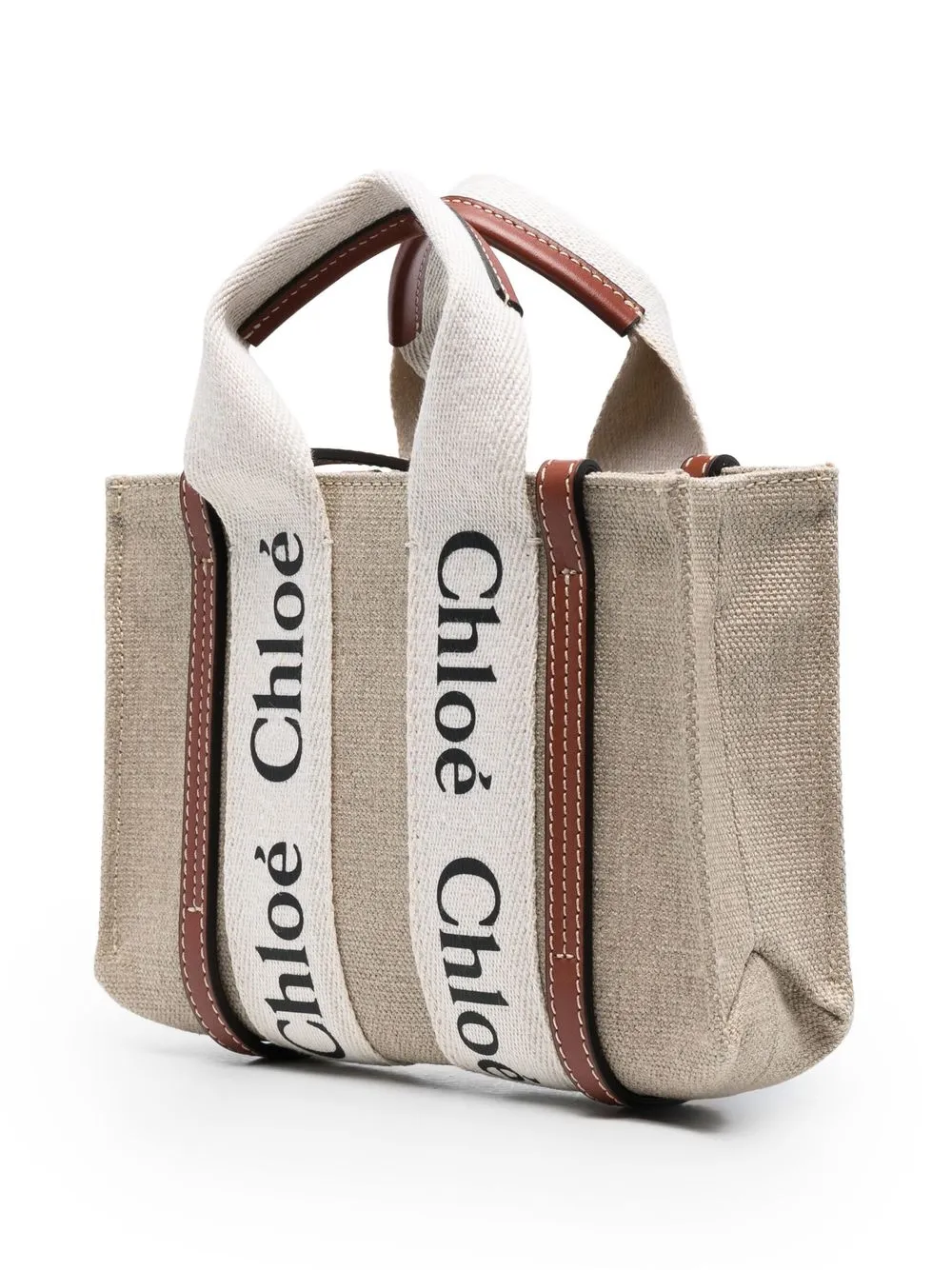 Chloé Woody linen tote bag