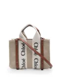Chloé Woody linen tote bag - Neutrals