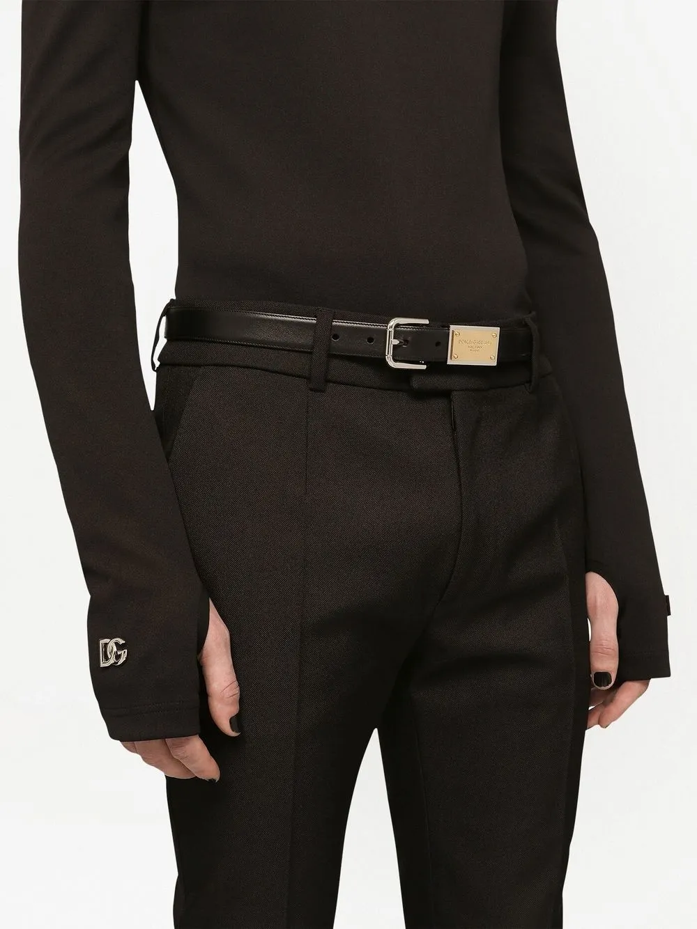 Dolce & Gabbana Riem met logoplakkaat - Zwart