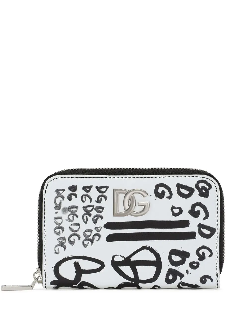 

Dolce & Gabbana cartera compacta con estampado de grafiti - Negro