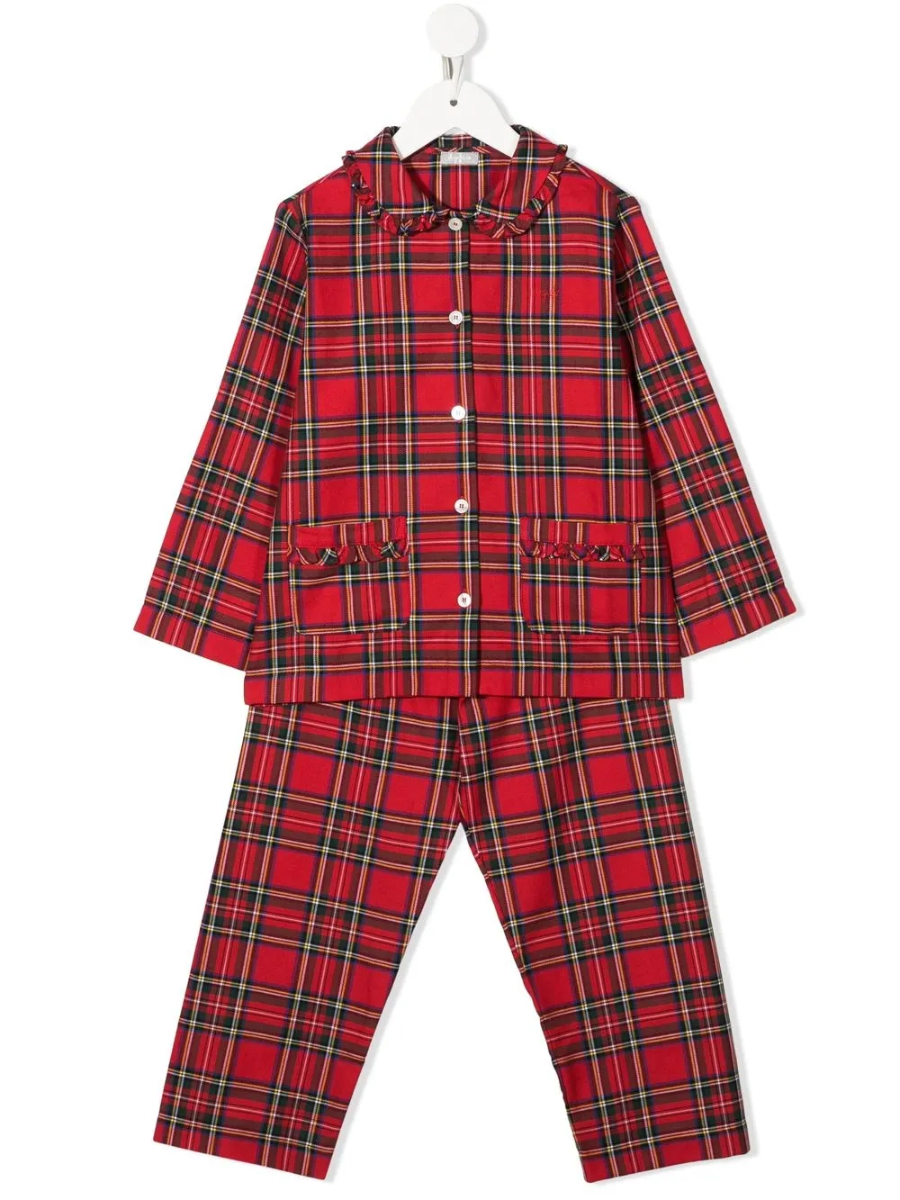 

Il Gufo tartan-check long-sleeve pyjamas - Red