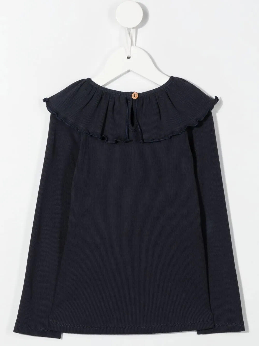 Knot T-shirt met ruches - Blauw