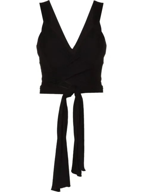 Lama Jouni wrap tie-fastening top