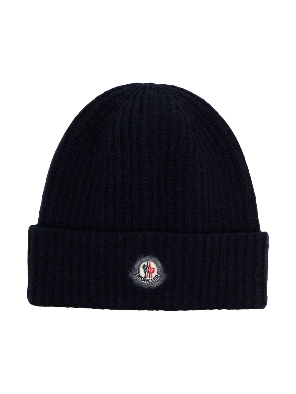 

Moncler Enfant logo-patch ribbed beanie - Blue