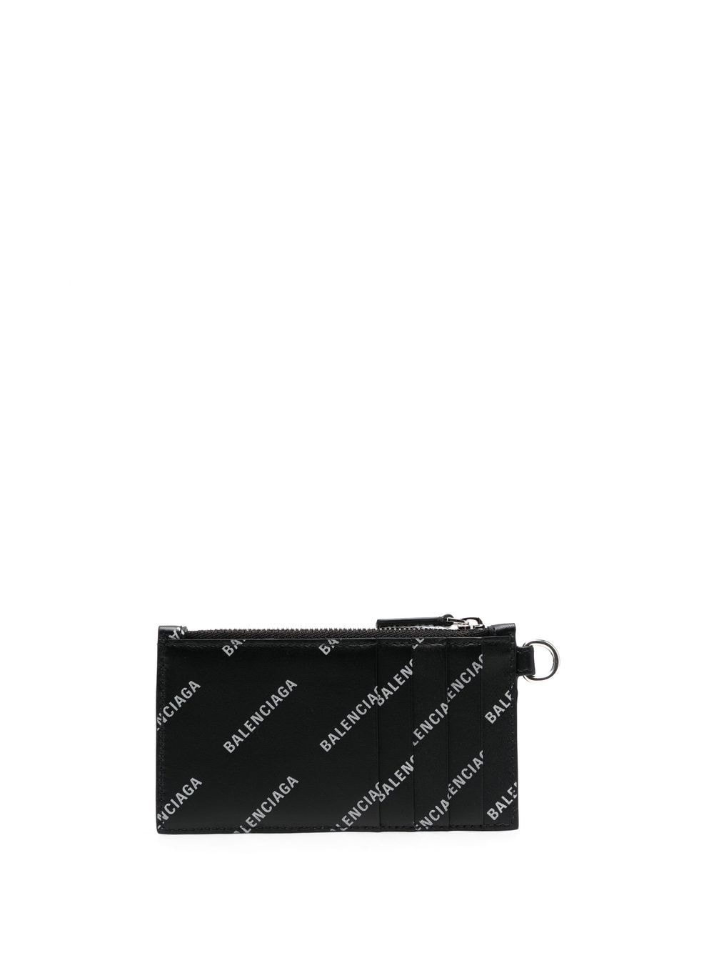 Balenciaga logo-print neck-strap cardholder - Zwart