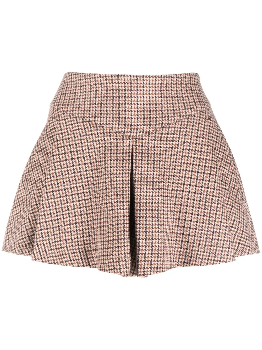 

Maje check-pattern A-line shorts - Brown