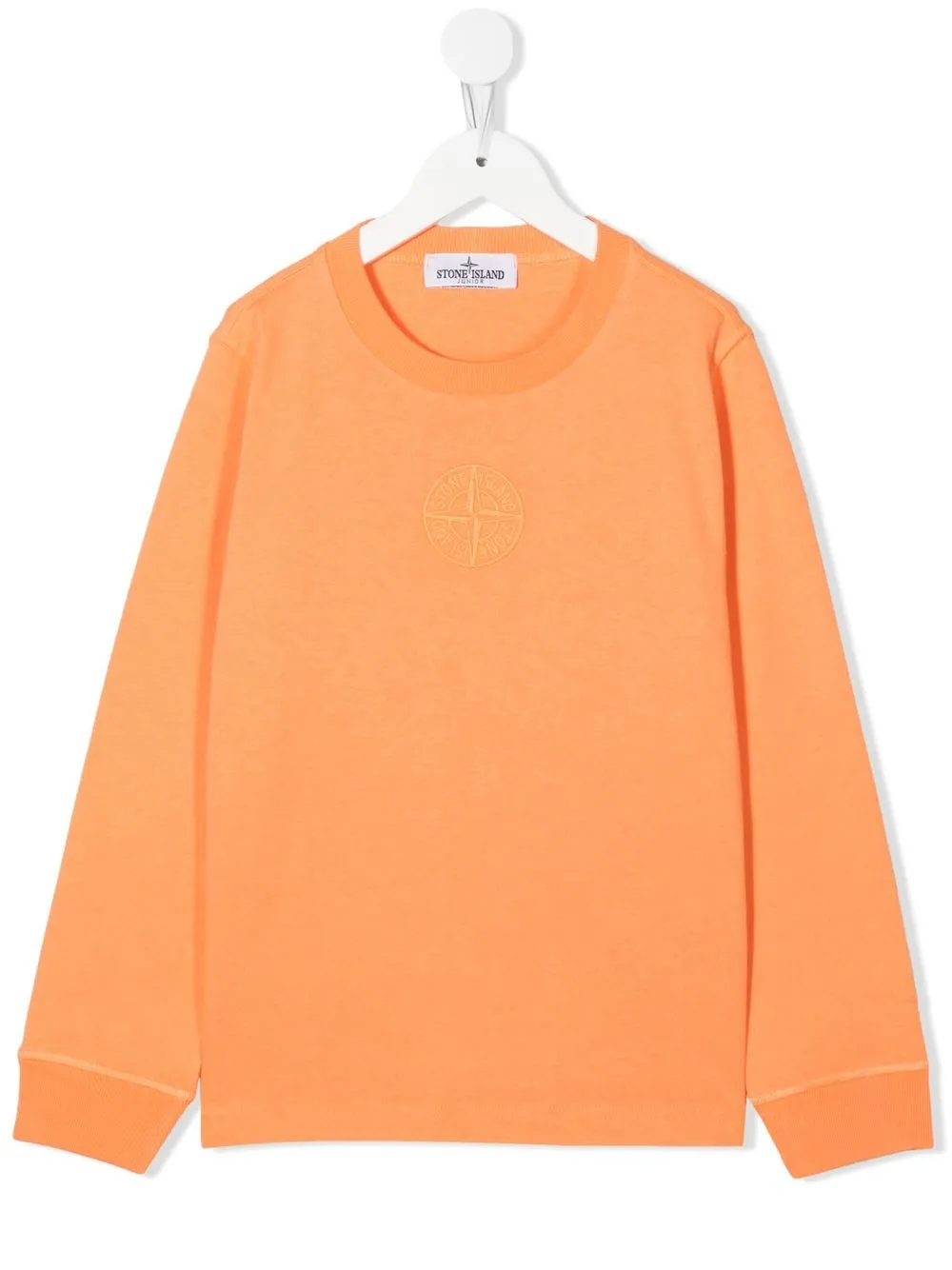 

Stone Island Junior suéter con logo y cuello redondo - Naranja