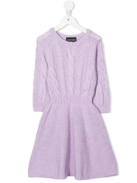 Emporio Armani Kids cable-knit midi dress