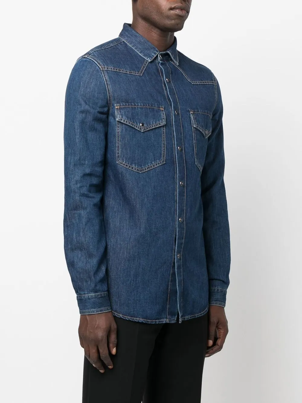  Valentino Garavani Long-sleeve Denim Shirt - Blue 