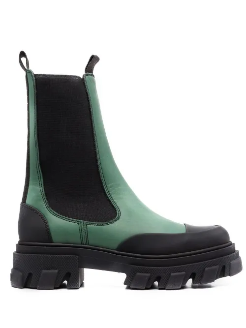 Bottines en cuir à design colour block - GANNI - Modalova