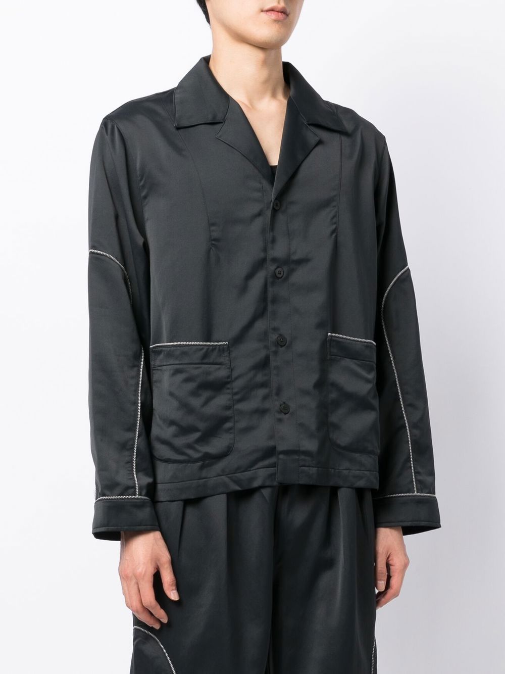 Shop Off Duty Rogi Zip-fasten Short-sleeve Shirt In Black