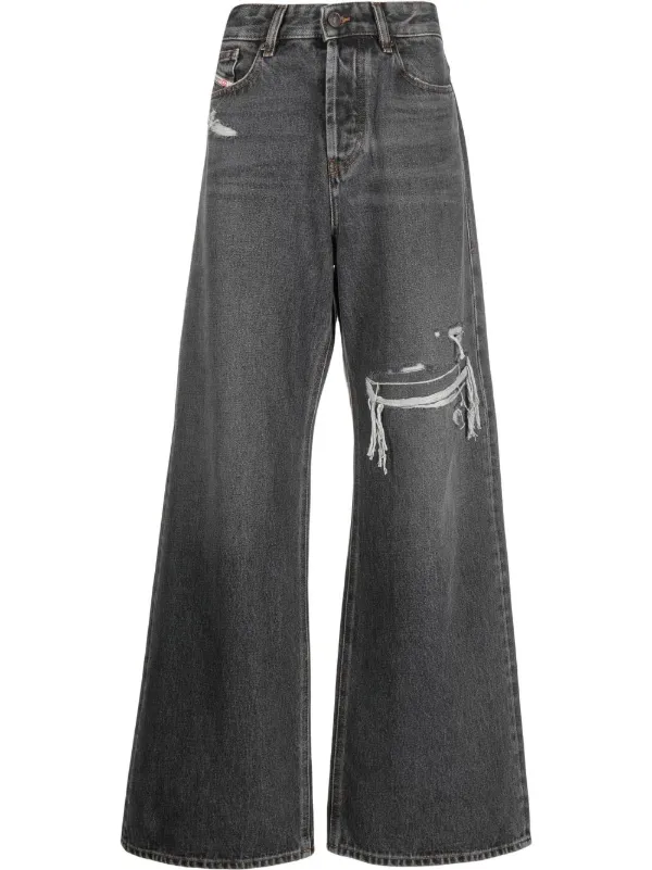 Diesel D-Sire Ripped wide-leg Jeans - Farfetch