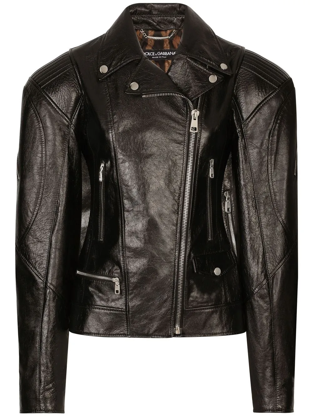 Dolce gabbana leather outlet jacket womens