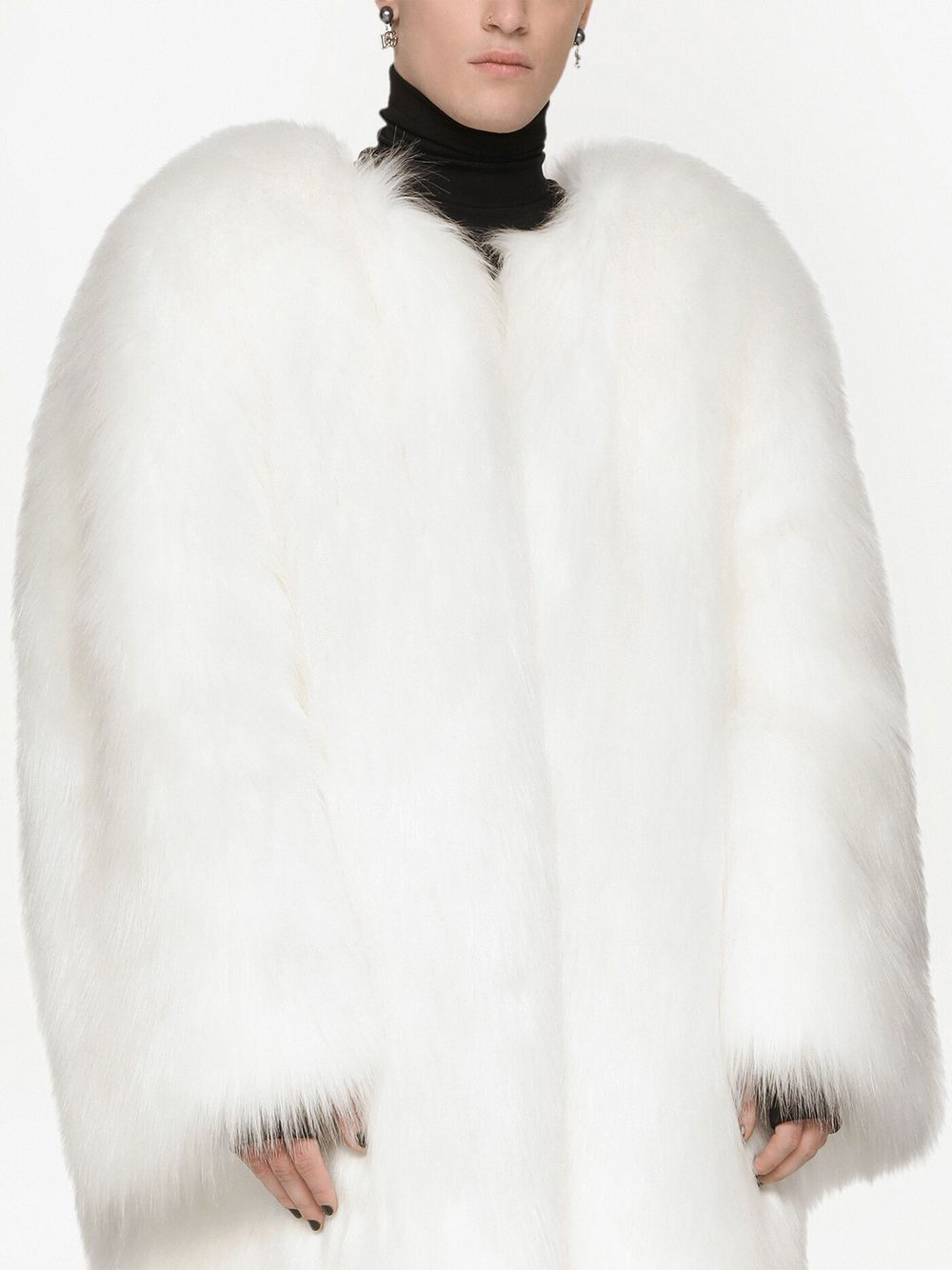 Dolce & Gabbana single-breasted faux-fur coat Men