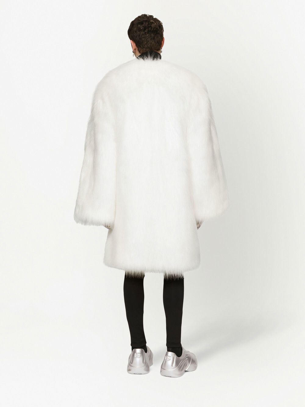 Dolce & Gabbana single-breasted faux-fur coat Men