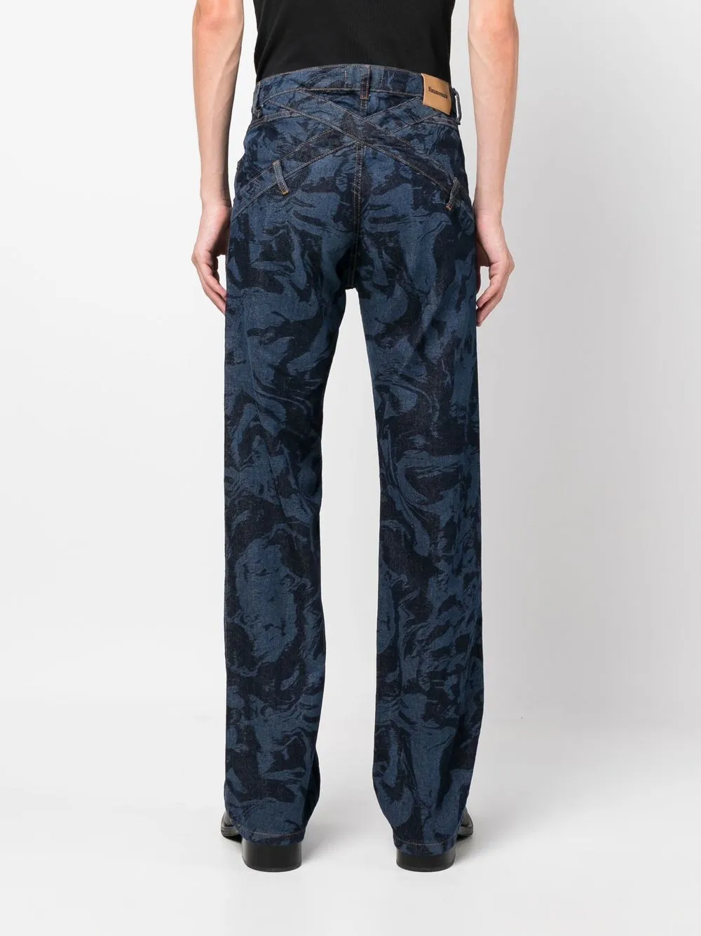 NINAMOUNAH ASYMMETRIC-FRONT STRAIGHT-LEG JEANS