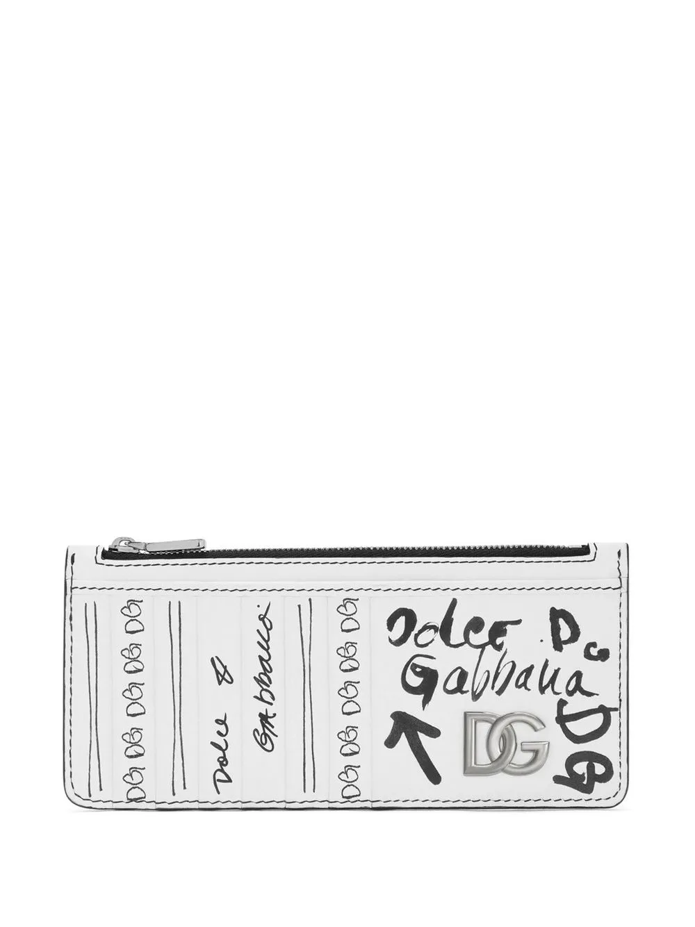 

Dolce & Gabbana tarjetero con estampado de grafiti - Blanco