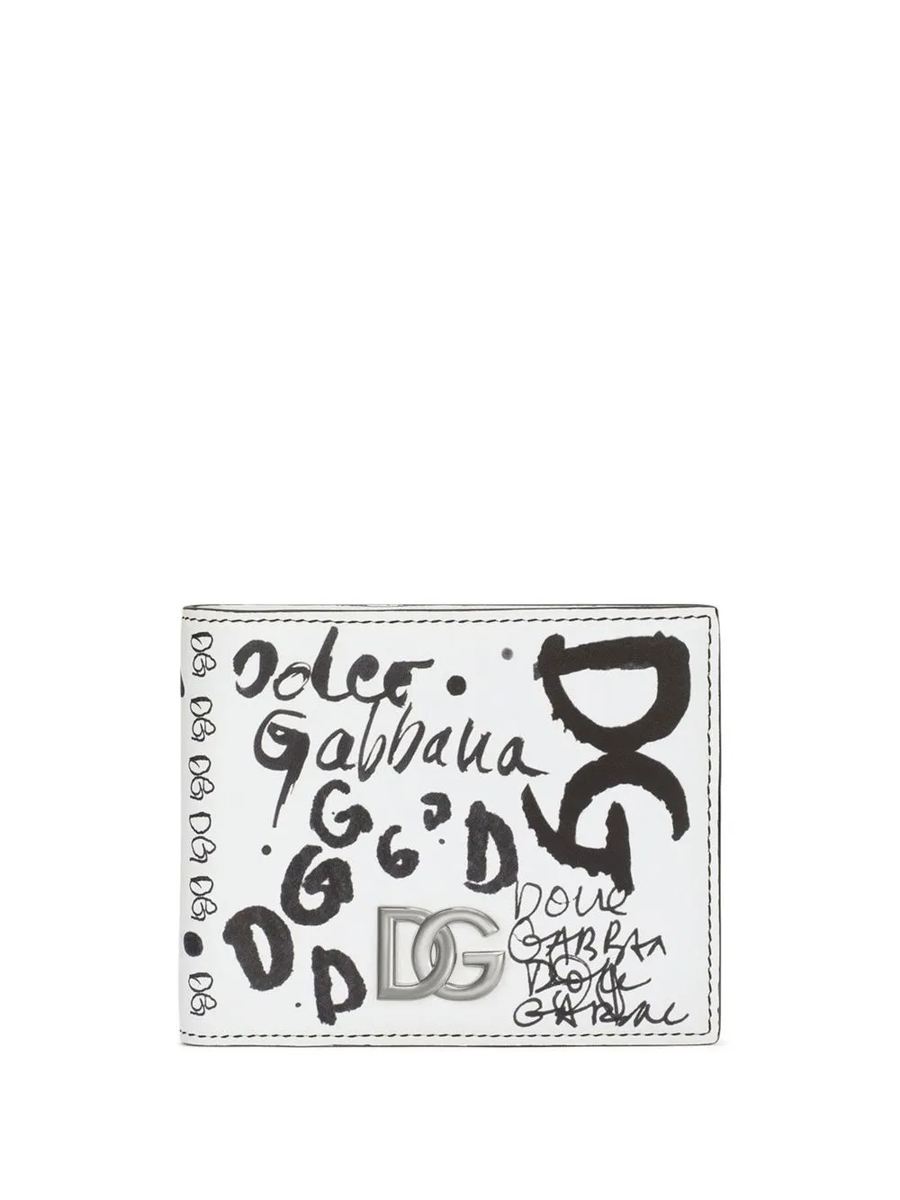 

Dolce & Gabbana cartera plegable con estampado de grafiti - Blanco