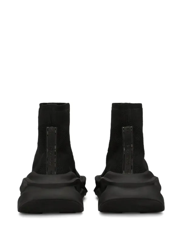 Dolce & Gabbana Wave mid-top Stretch Sneakers | Black | FARFETCH