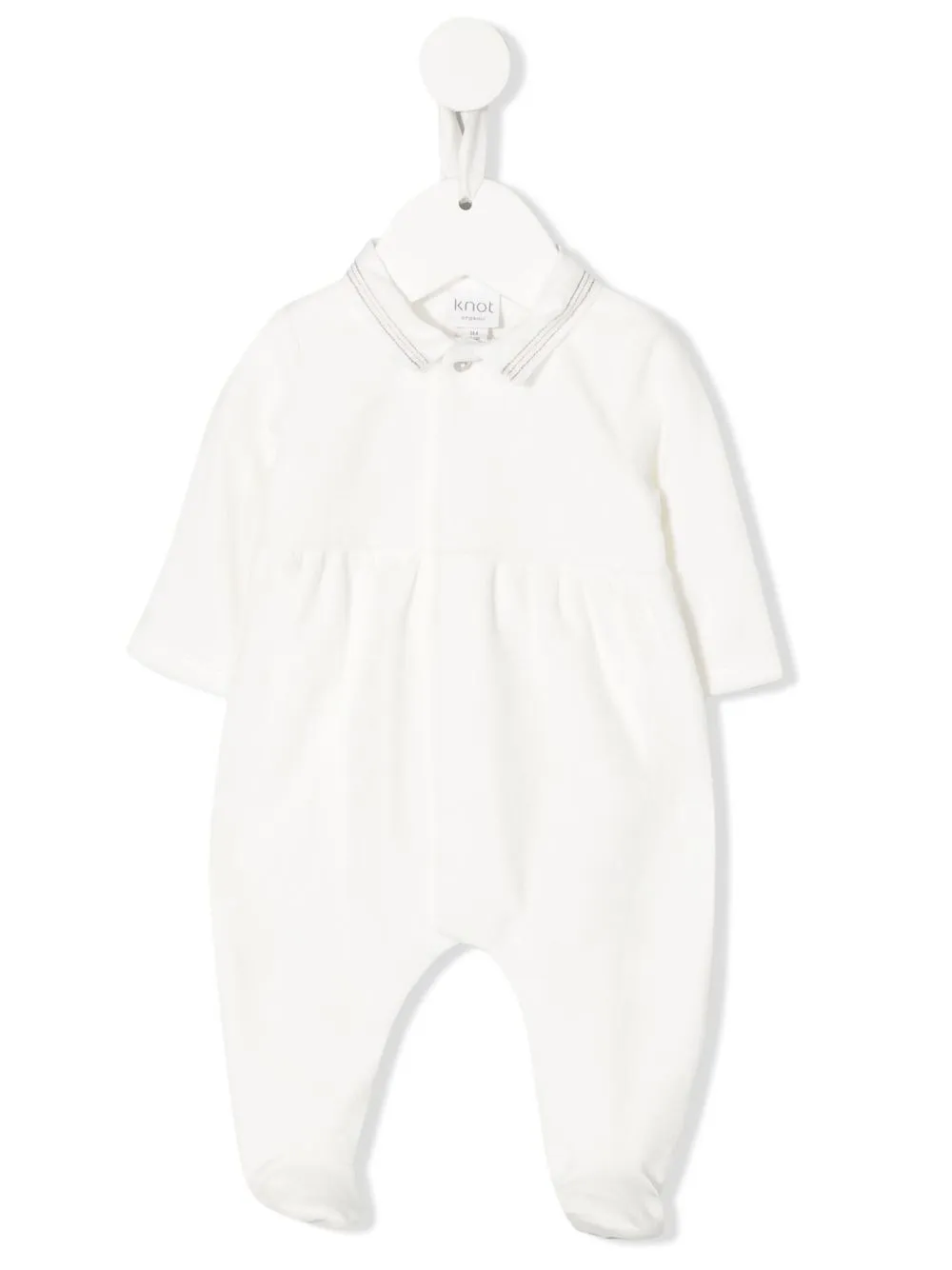 

Knot Benjamin velvet babygrow - White