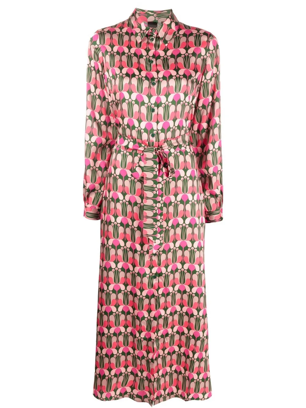 

PINKO geometric-print maxi shirt dress