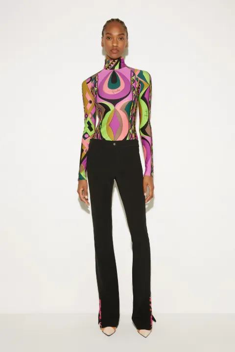 Zip-Cuff Flared Trousers