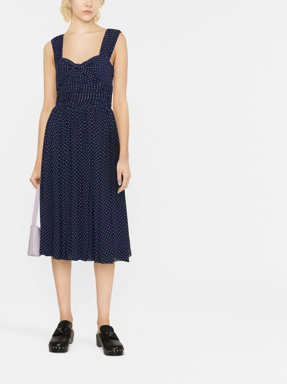 Ralph lauren blue store polka dot dress