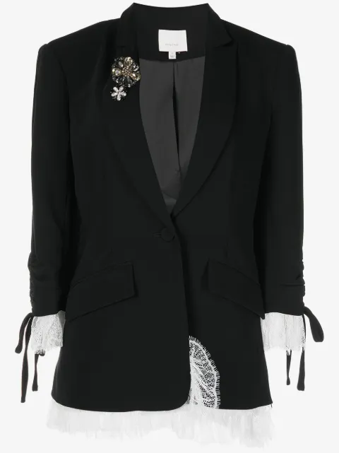 Cinq A Sept Roxie lace-trim blazer