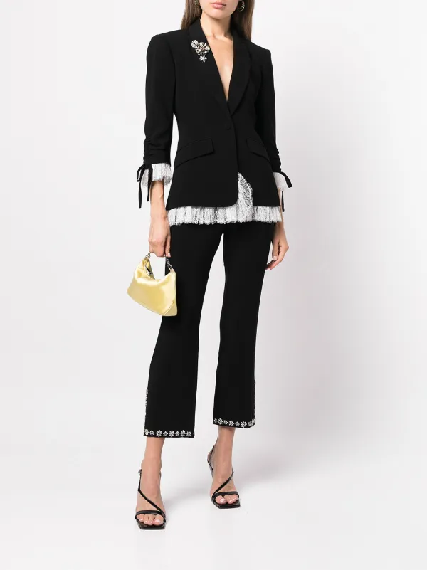 Cinq A Sept Roxie lace-trim Blazer | Black | FARFETCH