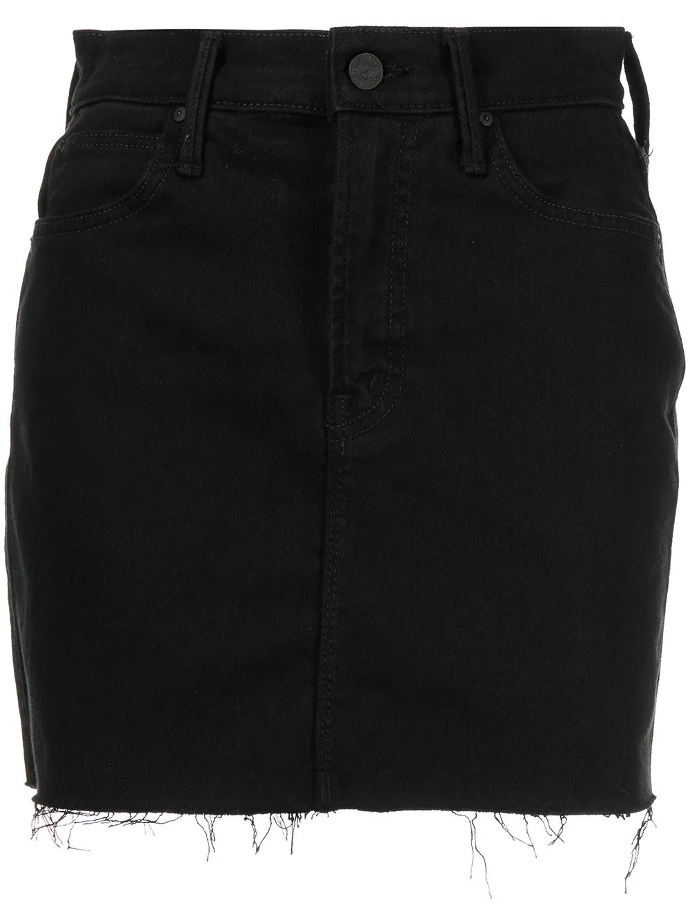 

MOTHER frayed-hem denim skirt - Black