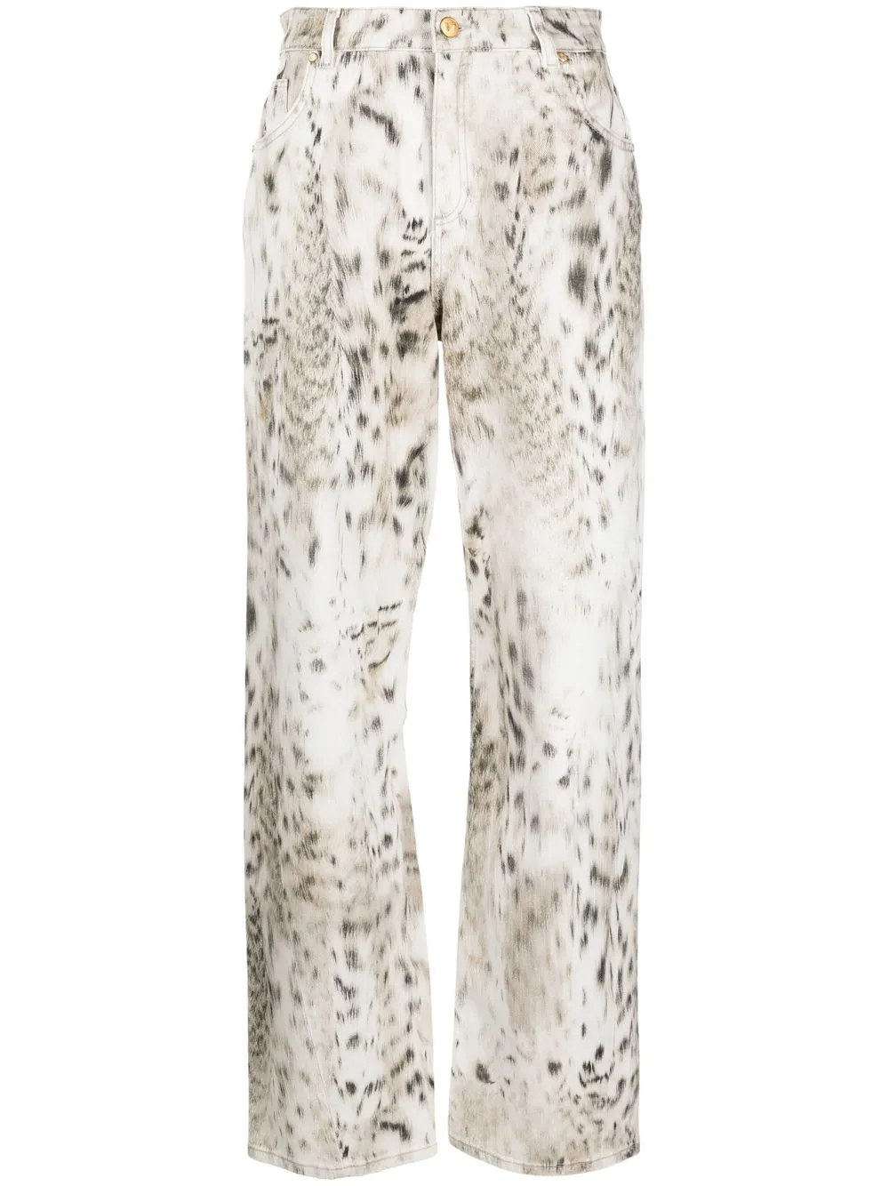 

Blumarine jeans rectos con animal print - Blanco