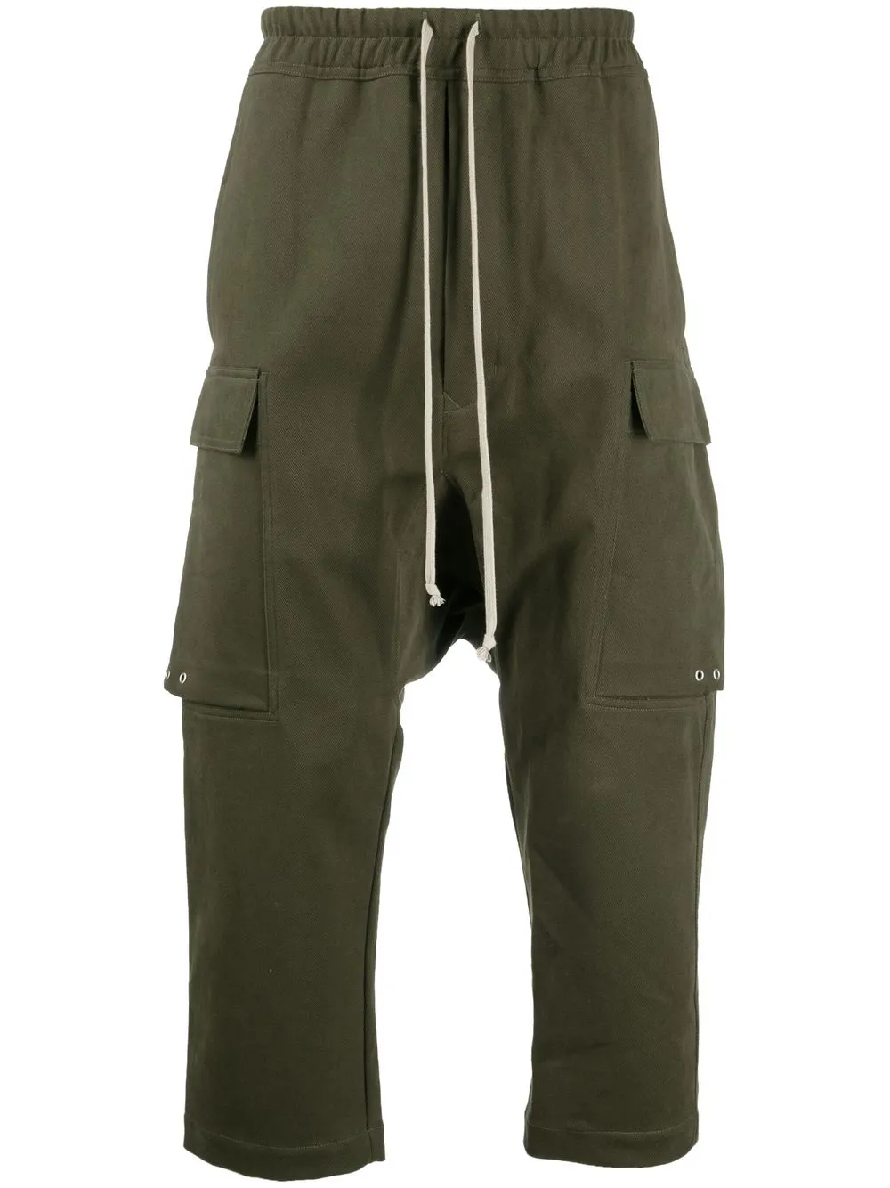 

Rick Owens cropped drawstring-waistband trousers - Green