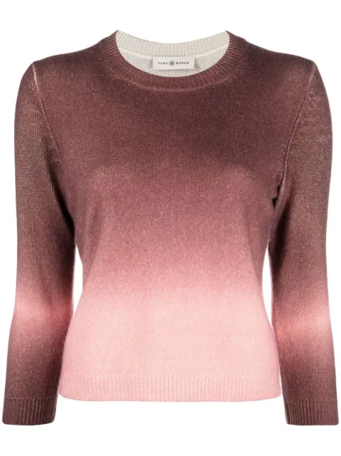 Tory Burch ombré-effect cashmere jumper