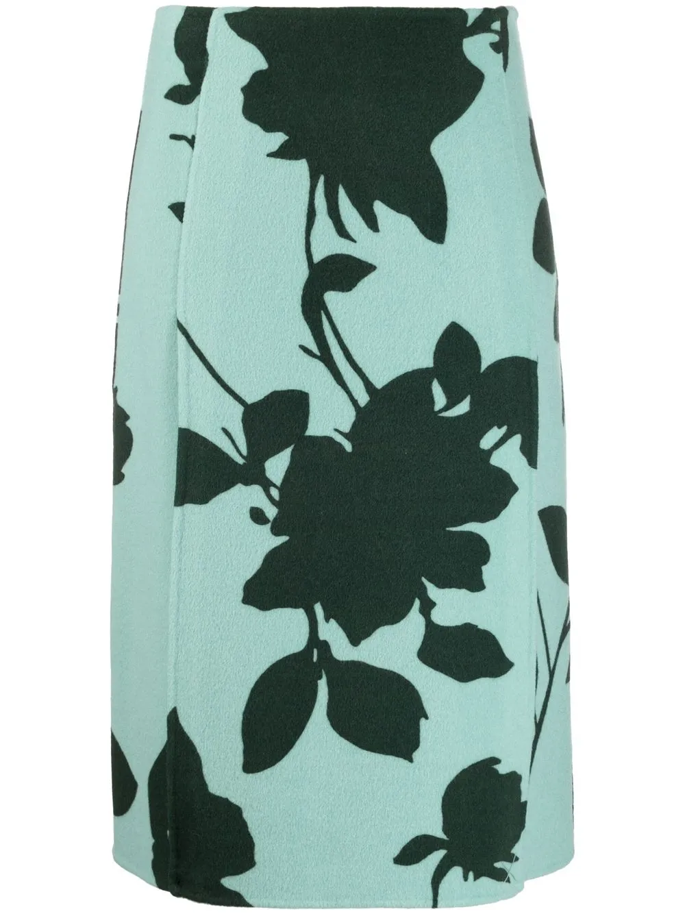 

P.A.R.O.S.H. falda midi con estampado floral - Verde