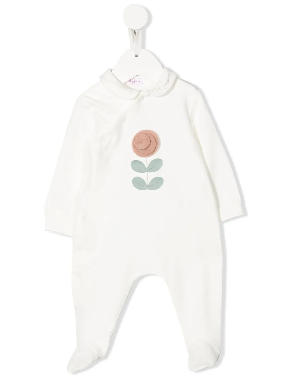 

Il Gufo pijama con apliques florale - Blanco