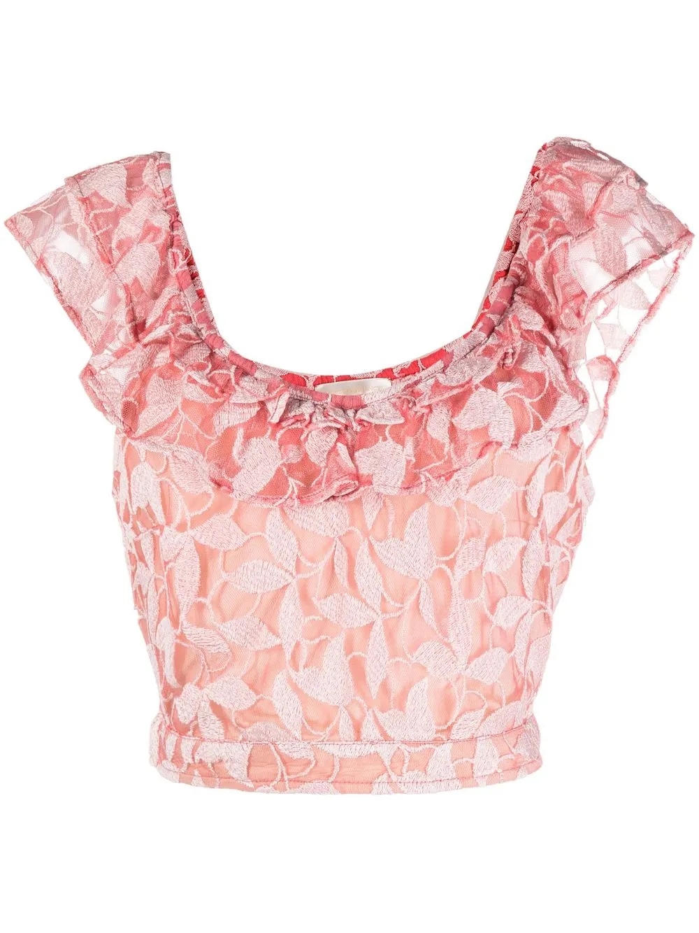 

LoveShackFancy Sarafina cropped top - Pink