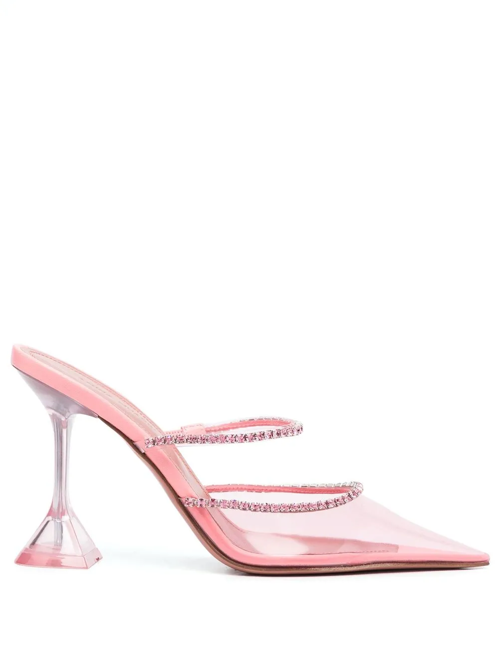Amina Muaddi Gilda pointed 110mm mules Pink