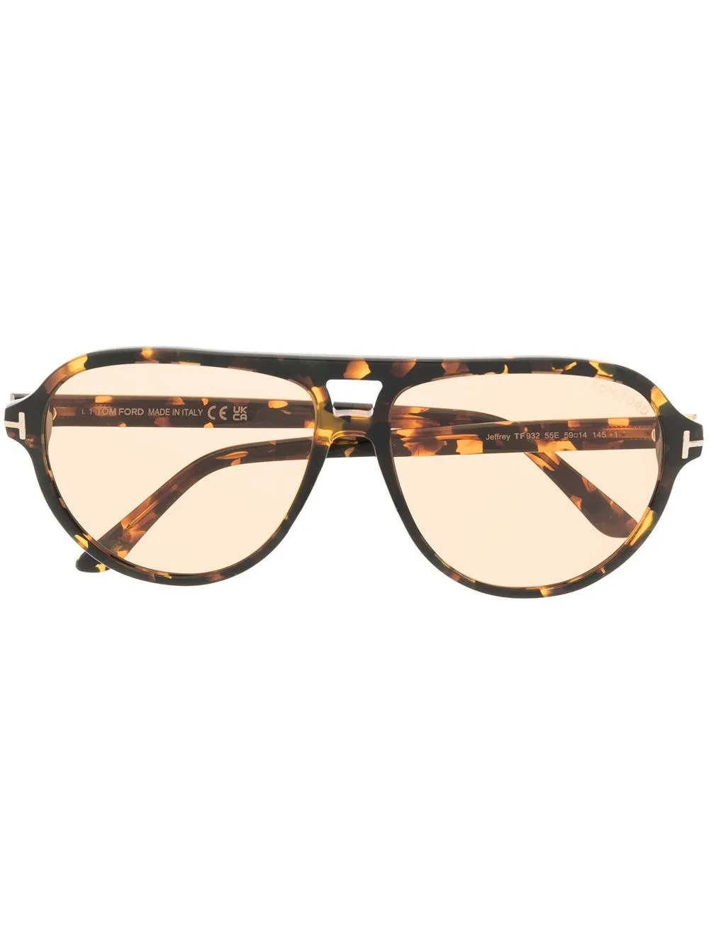 

TOM FORD Eyewear Jeffrey tortoiseshell pilot sunglasses - Brown