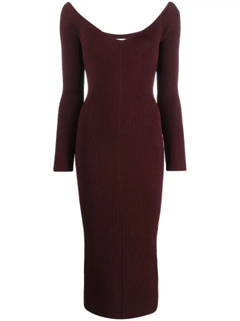 KHAITE ribbed knit midi dress