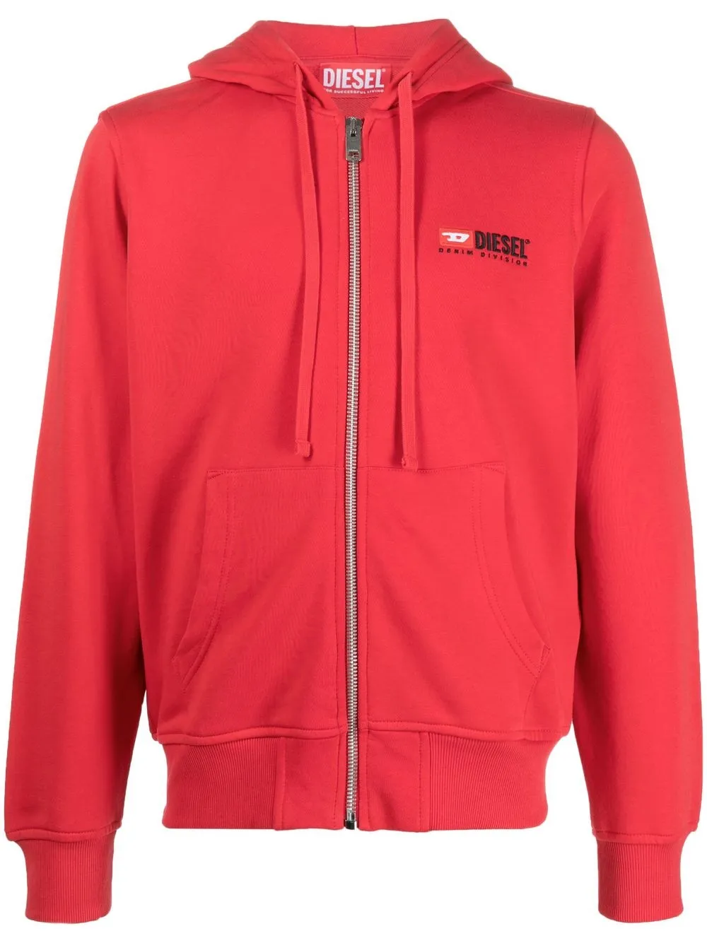 

Diesel hoodie con cierre y parche del logo - Rojo