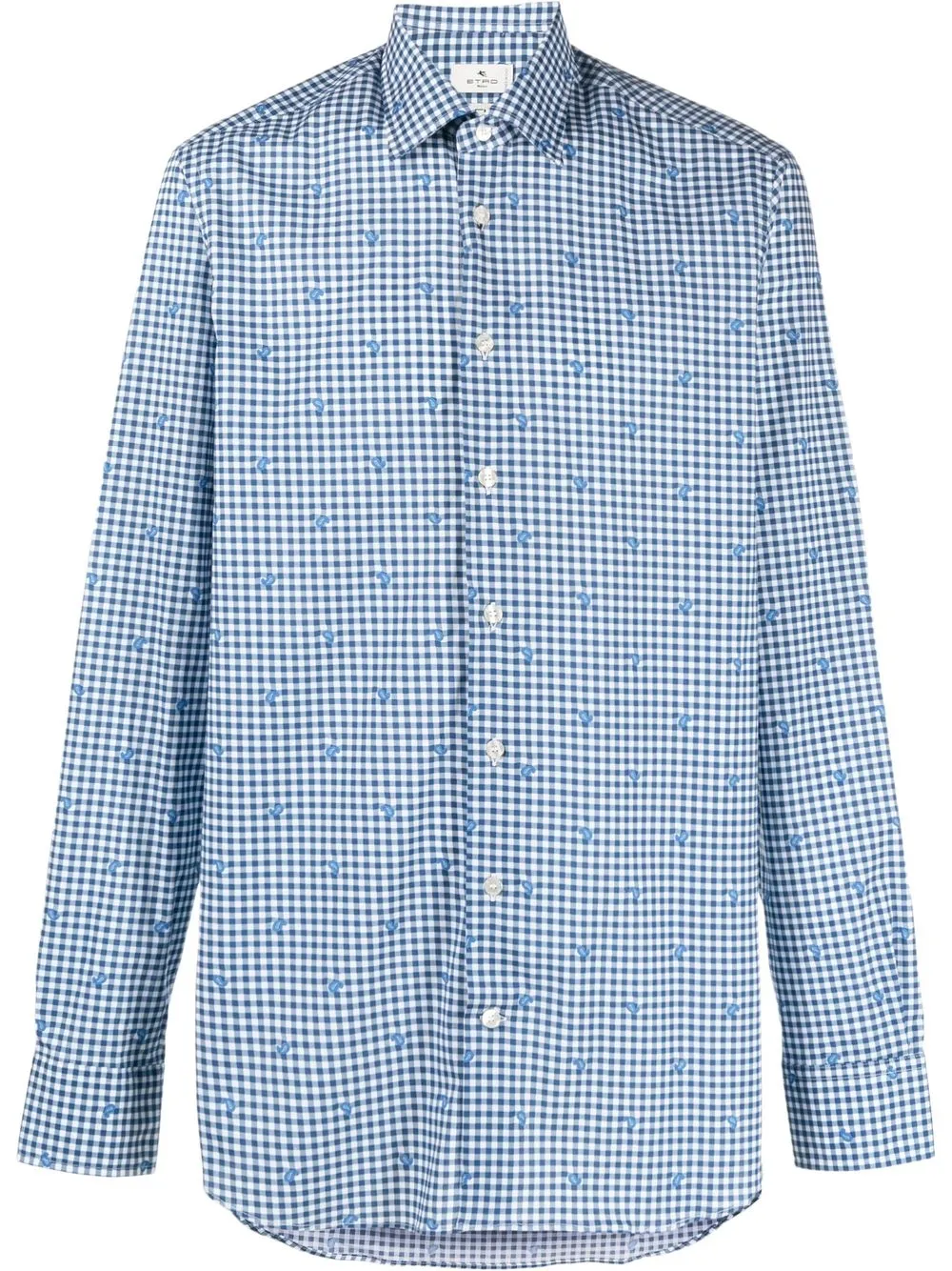 

ETRO check-print long-sleeve shirt - Blue