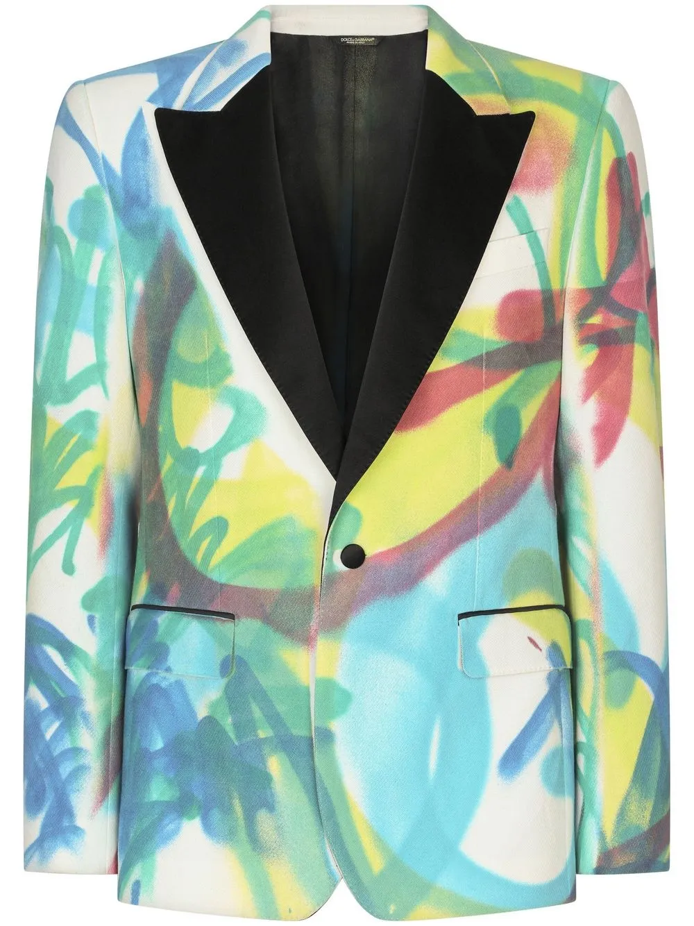 

Dolce & Gabbana blazer con botones y estampado de grafiti - Verde