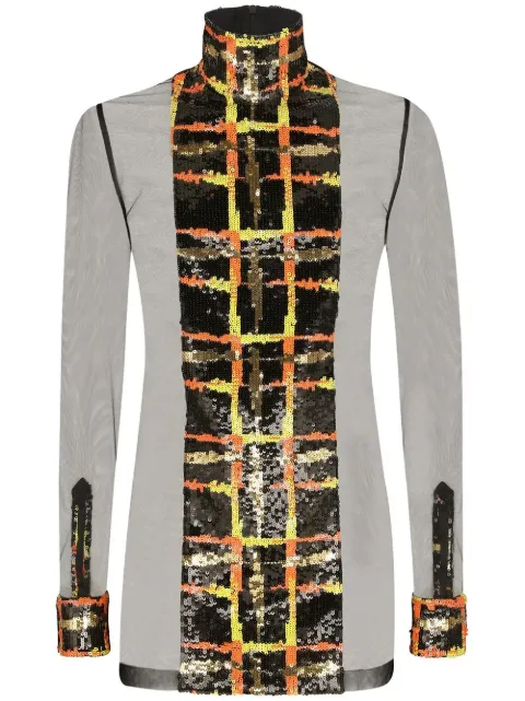 Dolce & Gabbana sequin-embellished tulle shirt