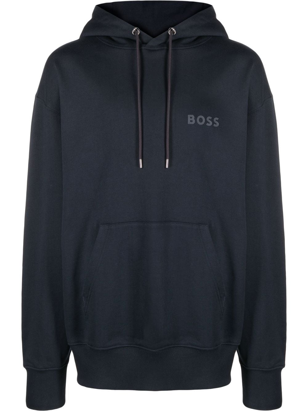 Image 1 of BOSS logo-print cotton hoodie