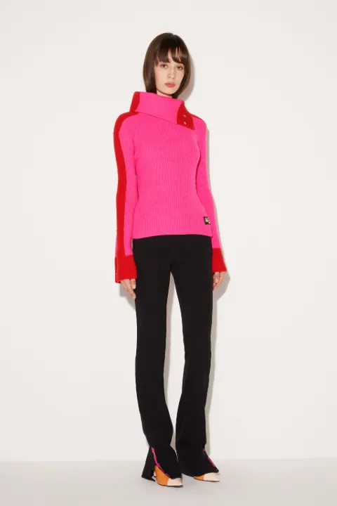 Striped-Jacquard Wool Sweater