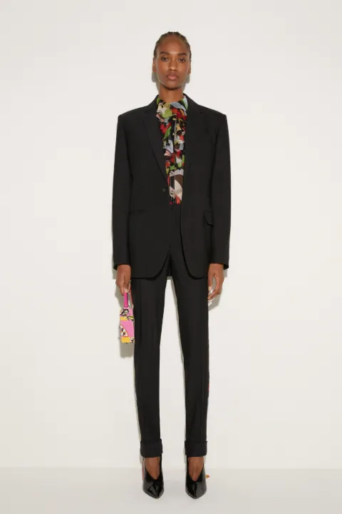 Marmo-Print Single-Breasted Blazer